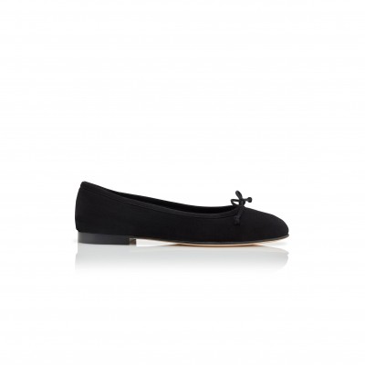 MANOLO BLAHNIK VERALLI BLACK SUEDE BALLERINA FLATS 223-1336-0009